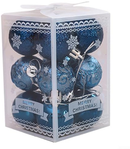 Palline per albero di Natale, decorazioni per feste, 12 pezzi, colore blu