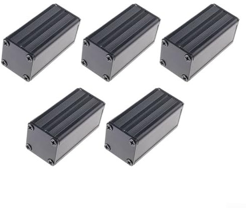 Scatola elettronica fai da te, contenitore in alluminio nero, 5 pezzi, 50 x 25 x 25 mm
