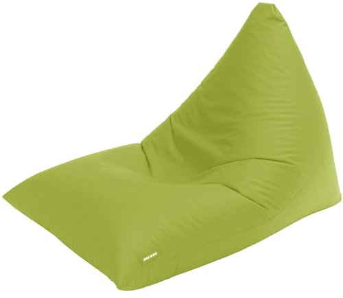 Green Bean Sitzsack 'Triangle' 150x100x100cm mit 220 Liter EPS-Perlenfüllung - waschbarer Bezug - Outdoor-Stoff Bodenkissen Liegekissen Sitzkissen - grün