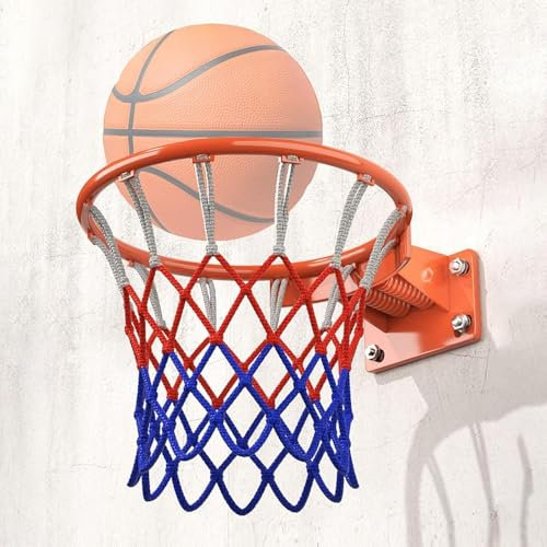 Basketballtor zur Wandmontage, Orange, strapazierfähig, für Heimschultraining, Auffahrt und Hinterhof, Basketballfelge im Freien