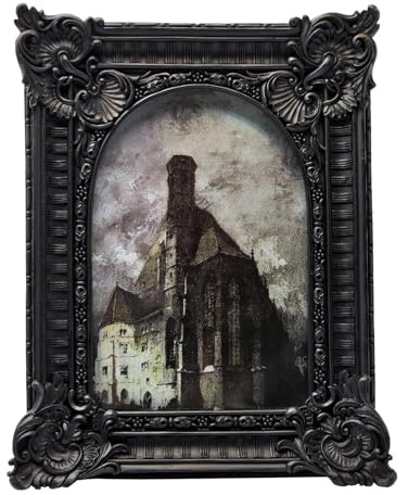 BILXIM Vintage-Bilderrahmen, 10,2 x 15,2 cm, Antik-Schwarz, verziert, gewölbt, zum Aufhängen an der Wand oder als Tischdekoration, Retro-Gothic-Heimdekoration, Fotogalerie-Kunst