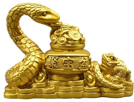 Schlangenfigur Neujahr, Chinesische Feng Shui-Figuren, Schlange Feng Shui Deko, Statue des Jahres Der Schlange, Sammelfiguren Aus Kunstharz Für Neujahr, Jahr der Schlange 2025 deko, Figurenornamente