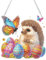 Starnearby Türkranz Ostern DIY Diamond Painting Ostern Anhänger Diamant Painting Fensterbilder Ostereier zum Aufhängen Diamant Malerei Basteln Ostern Kinder (Osterei-Igel)