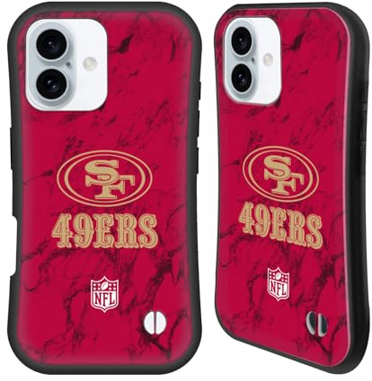 Head Case Designs Offizielle NFL Marmor Farbig San Francisco 49ers Graphics Hybride Handyhülle Hülle Huelle kompatibel mit Apple iPhone 16