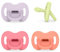 Suavinex, Lot 4 Sucettes Tout Silicone pour Nouveau-nés et Bébés 0/6 Mois, avec Tétine Symétrique SX Pro, Réversible, Super Douce et Souple, Idéal pour Dormir. Rose, Vert