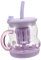 TOPPERFUN Un Verre Tasse D'infusion De Thé Lunettes Mignonnes Tasse De Paille En Verre Gobelets De Salle De Bain Réutilisables Violet Verre à Haute Teneur En Borosilicate