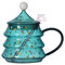 ZwaitL Tazze di vetro a forma di albero di Natale, tazze da caffè con coperchio, tazze divertenti 400 ml/500 ml, 2 capacità a scelta