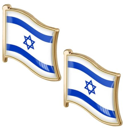 FRCOLOR 2 Stück Israel Flagge Anstecknadeln Dekorative Nationalflaggen Broschen Aus Metall Kleine Pins Für Party Festival Und Kulturelle Veranstaltungen