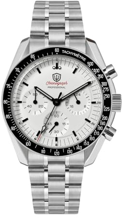 watchdives WD1860 WD1861 WD1863 Herren Chronograph, Japanisches VK63 Quarz Sportuhr, 40 mm Bubble Saphirglas Armbanduhr, 100 M Taucheruhr mit Edelstahlarmband