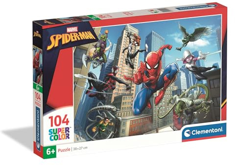 Clementoni Spider-Man Kinder Puzzle 104 Teile | Spider-Man Puzzle 37,9 x 26,9 cm cm für Kinder ab 6 Jahre - Puzzle von Clementoni 25012