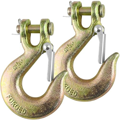 kranhaken Sicherheits-Verriegelungshaken Gabelkopf-Rutschhaken mit robustem Kettenhaken in Verriegelungsqualität, der mit Anhängerkupplung und Kette funktioniert lasthaken(1/2)