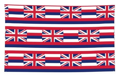 Bandiera delle Hawaii stampata a quattro fori decorata con bordi cuciti, bandiera da parete per ufficio e decorazione da parete per casa