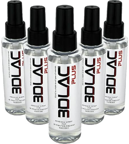 3DLAC Plus Lot de 5 vaporisateurs adhésifs et anti-déformation pour imprimante 3D