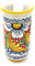 ILAB Portabicchieri grande in ceramica decorata a mano da ceramisti siciliani di Santo Stefano di Camastra fiore rosso art 17