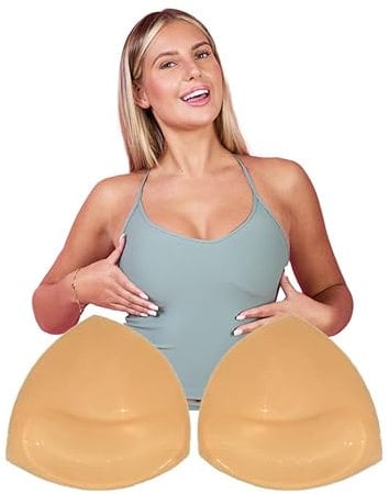Perky Pear Cleavage Boosting Bra Cups Self Adhesive Bra Breast Inserts, Double Sided Adhesive Bra Cups- Cup Sizes A- DD Instant Volume and Breast Enhancing Cups Beige
