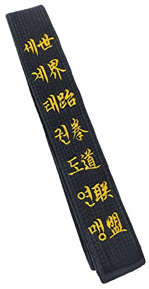 TANZEQI Individuell bestickter schwarzer Gürtel für Taekwondo Karate Hapkido Kampfsport/Coachgürtel Karate Judo/Custom Black Belt Name, Schwarz, 118.11“/300cm