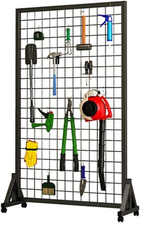 YJEUZCD Raumteiler, Gitterwand Tafeln Stehend Drahtgitter, Beweglich Display-Rack, Privatsphäre Bildschirmteiler, Handwerksausstellung Einzelhandelspräsentationsständer (Farbe : Schwarz, Größe : 23.