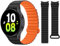 HITZEE Armbänder Kompatible mit Samsung Galaxy Watch 7/FE/6 Armband 40mm 44mm/Watch 6 Classic/Watch 5/Watch 4, 20mm Silikon Magnetisch Band für Galaxy Watch 4 Classic/Watch 5 Pro, Orange/Schwarz