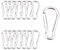 Lot de 15 mousquetons 3,5 x 46 mm – Idéal pour Porte-clés, Camping, randonnée, Voyage, pêche, Sac à Dos (argenté)