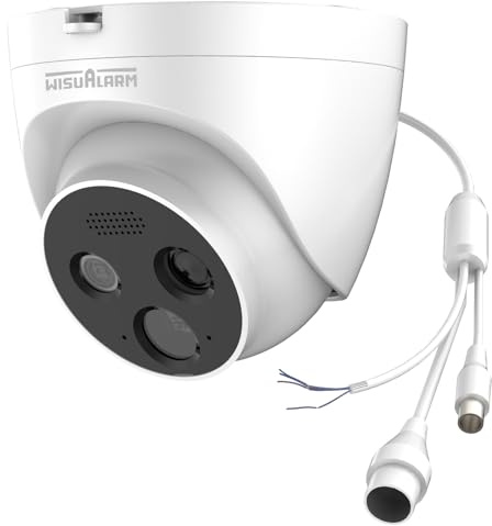WISUALARM Caméra réseau d'intérieur avec détection de flamme, caméra de sécurité incendie à domicile 4 MP, application de travail de caméra thermique, conversation bidirectionnelle, suivi des flammes
