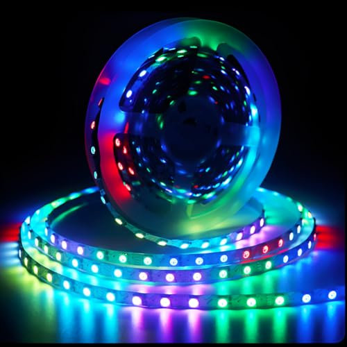 Jandei Ruban LED Zig Zag RGBIC directionnable 12 V 12 W, SMD3535, 300 LED. Utilisation en intérieur IP20, base adhésive, coupe tous les 5 cm, largeur 6 mm, bobine de 5 m