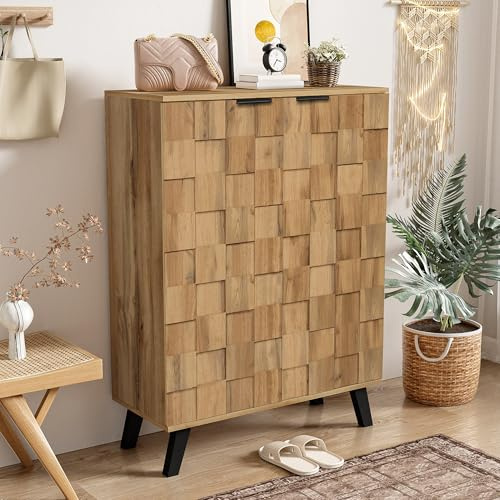 Wiuzo Mueble zapatero moderno con 5 compartimentos, dimensiones 80,5 x 35 x 109,5 cm, estantes ajustables