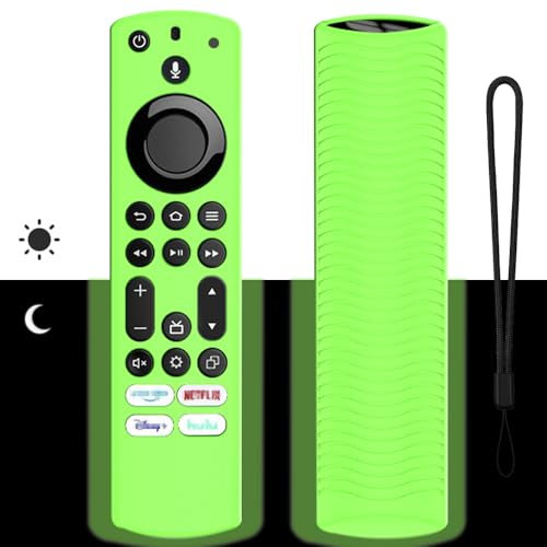 Remote Control Case for Toshiba and Insignia NS-RCFNA-21, CT-RC1US-21, CT95018 / Fire TV Case, Non-Slip Silicone Protective Case, Glow in the Dark, Remote Control Cover for TV Accessories