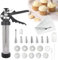 Gebäckpresse für Spritzgebäck, 304 Stailness Stahl Tragbar Kekspresse mit 9 Schablonen und 6 Tüllen, Edelstahl Churros Pistole Kit, Kartuschenpresse, Gebäckspritze Set, Gebäckspritze Backzubehör