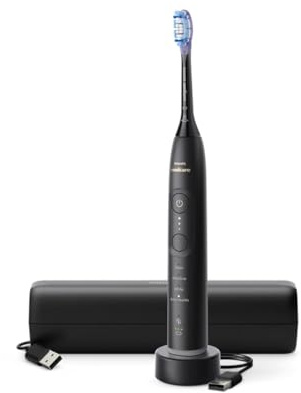 Philips Sonicare Spazzolino Elettrico Sonico con base di ricarica e custodia, 3 livelli di intensit�, sensore di pressione colore nero HX7421/01 (Philips 7100 HX7421/01 Rechargeable So)