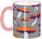 ZXMDZTSS Bright Mushrooms Art -Print Colored Rim Ceramic Mug-Microwave Safe Classic Cylindrical Cup for Home & Office, Hand Wash Only