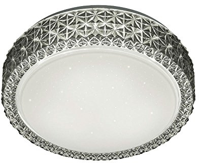 Reality Leuchten R62421142 Pegasus A+, LED Deckenleuchte, Acryl, 10 W, Integriert, Smoke, 28,6 x 28,6 x 8,6 cm