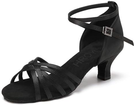 HROYL Zapatos de Baile Latino Mujer Salsa Tango Bachata Vals Zapatos de Baile de Salon,213-Negro-5,EU 39