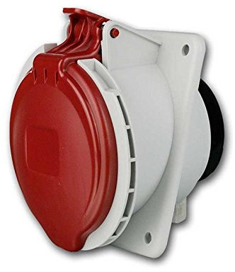 Prise de courant encastrée CEE, IP44, 32A, rouge, prise de courant