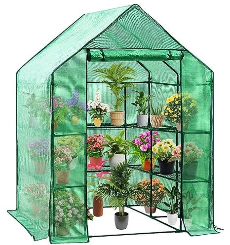 D4P Display4top Invernadero de jardín vivero casero Plantas Cultivos 143 x 143 x 195 cm