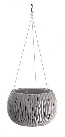 Prosperplast Bowl Sandy WS de plástico con depósito en Color Gris Piedra, 21,8 (Alto) x 37 (Ancho) x 37 (Profundo) cms