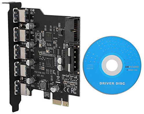 Scheda PCIe, da PCI-E a 5 porte USB 3.0 19 pin PCI Express Expansion Card Connector Velocità dati superveloce Mini PCI-E USB 3.0 Hub Controller Adapter