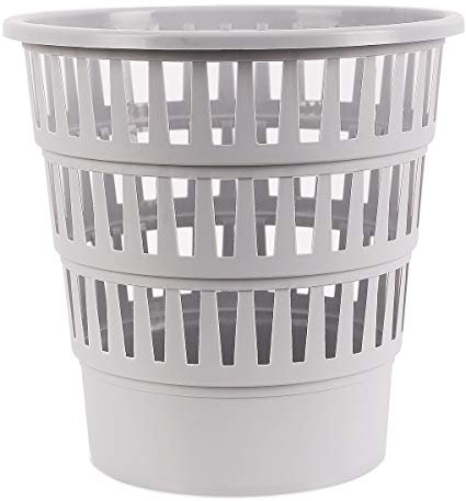 Office Products 19053621-10 Abfallkorb Papierkorb 16 Liter Kunststoff Mülleimer Design Für Büro Küche Stabil Ökologisches PP-Produkt Rissbeständig 1 Stück Grau Maße: 30,8 x 31 x 30,8cm