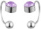 2 Stück Ohrclips Für Frau 4mm Kristallohr Stulpeschmucksachen Gefälschte Piercing-legierung Ohrclips Mädchen-geschenk Lila