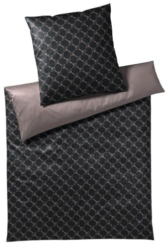 Joop! Bettwäsche Cornflower Double Shiny Black 1 Bettbezug 140 x 200 cm + 1 Kissenbezug 70 x 90 cm