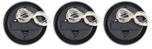 Uonlytech 3pcs Solar Mason Jar Lid Light 10 LEDs Fairy String Lights Lids Garden Hanging Night Lights for Outdoor Patio Deck Wedding Birthday Party Decoration (Warm White Light)