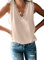 Uusollecy Débardeur Femme en Dentelle Top Chic et Élégant pour l'Été avec Col en V et sans Manches,Abricot,M