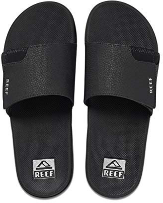 Reef Homme Fanning Slide Tongues, Noir/argenté, 39 EU
