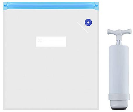 WZCXYX 3D-Drucker PLA-Verbrauchsmaterialien ABS-Material TPU-Draht PETG-Verbrauchsmaterialien Pumpspeicher Vakuumkompressions-Aufbewahrungsbeutel(Size:5 Vacuum Compression Bags + 1 Suction Hand Pump)