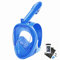 Tauchmaske Vollgesichtsmaske mit 183 Grad Blickfeld und Kamerahaltung, Anti-Fog Anti-Leck, Schnorchelmaske Tauchermaske Vollgesichtsmaske für Kinder