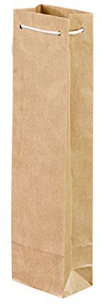 100 x Flaschentaschen braun 9,5+6,5x38 cm | Flaschentüten | Geschenktüte Flasche Wein | Weintaschen | HUTNER