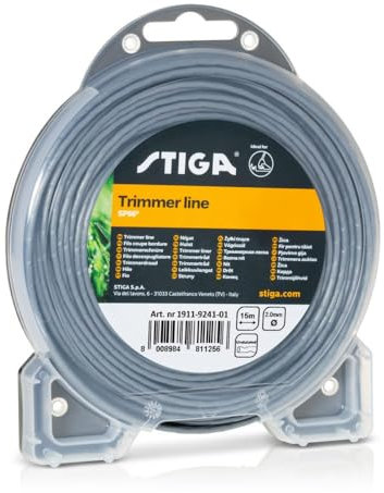 Stiga Cavo per Decespugliatori SP66, Lunghezza 15m, Diametro 2mm, Nylon, Rotondo con Scanalature