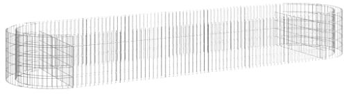 vidaXL Lit Surélevé à Gabion Parterre de Fleurs Support de Plante Jardinière Pot de Fleurs Jardin Terrasse Extérieur Fer Galvanisé 400x100x50 cm