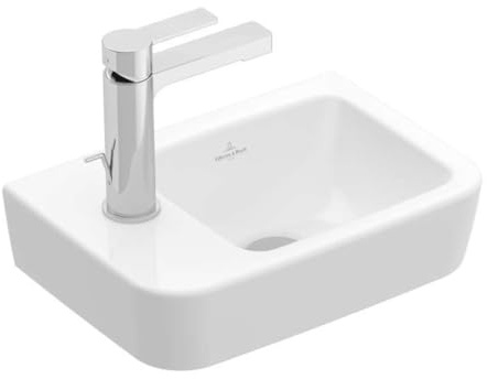 Villeroy & Boch O.Novo Waschbecken ohne Überlauf Rechts mit Hahnloch Links 36x25x14,5 cm Weiß
