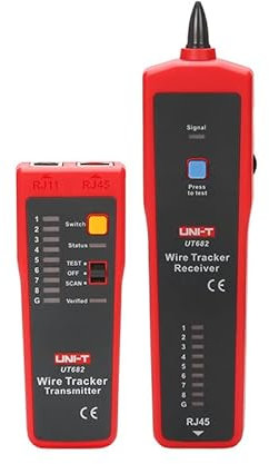 UNI-T UT682/UT682D Network Wire Tester Tracker RJ11 RJ45 Wire Line Finder Lan tester Handheld Cable Testing Tool for Network (UT682)