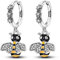NARMO 925 Sterling Silber Ohrringe für Frauen - Bee Dangle Drop Hoop Design - Niedliche Bienen-Ohrhänger